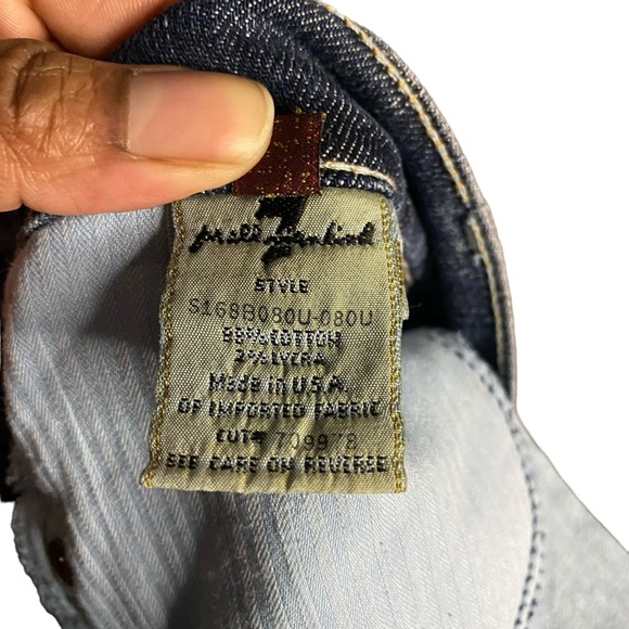 7 For All Mankind Women's Mini Raw Hem Denim Skirt - Picture 4 of 8